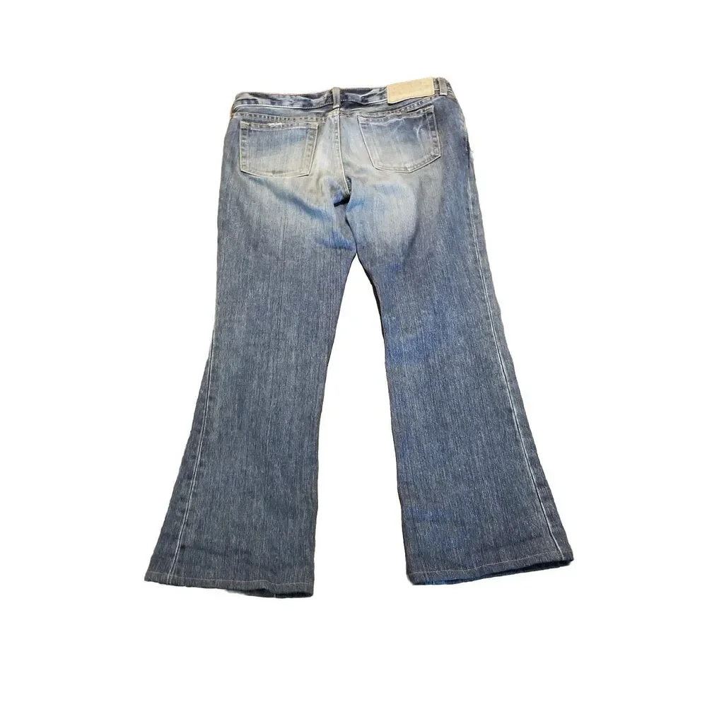 Moussy Jeans Women Size 27 Medium Wash Distressed Blue Denim *Hemmed* (31x26.5)